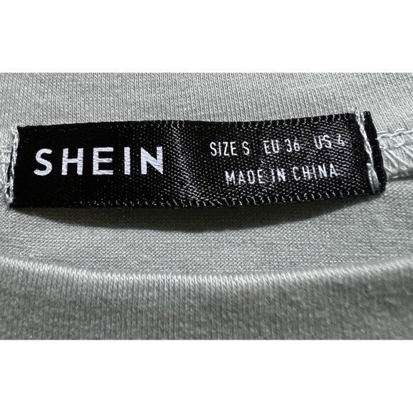 Shein Crop Top Short Sleeve, Blue ~ Light Green~ Size Small - Picture 4 of 5